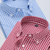 2017夏季新款短袖男款衬衣 纯棉修身免烫休闲夏款衬衫男短袖(天蓝色 XL)第2张高清大图