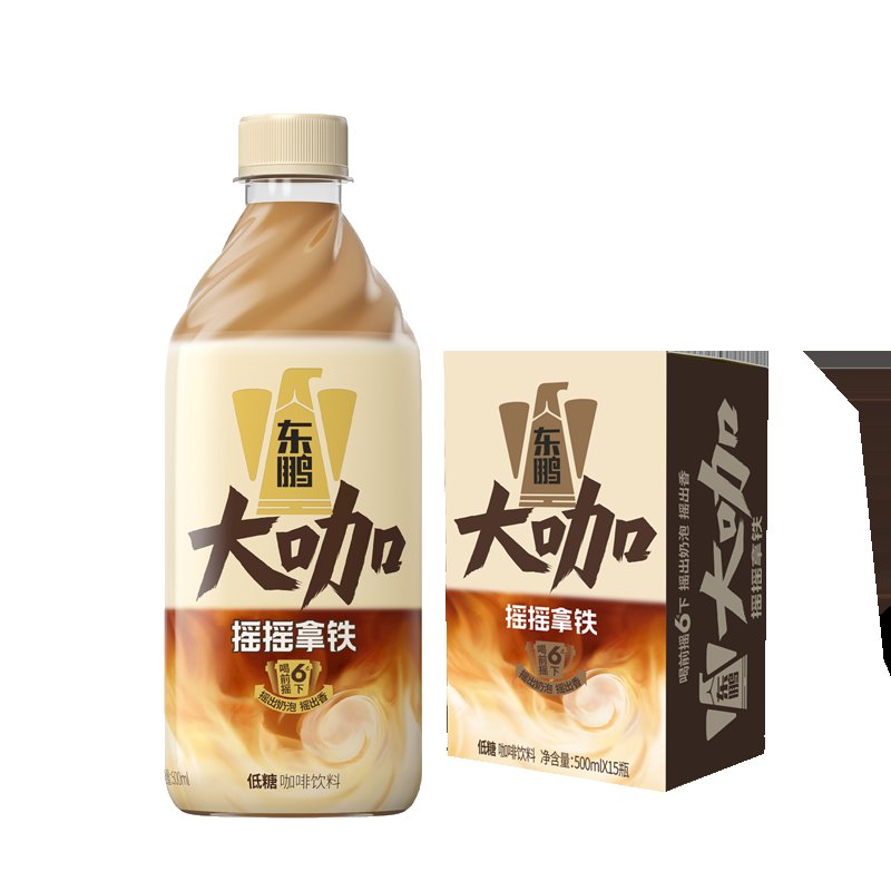东鹏特饮大咖摇摇拿铁咖啡饮料整箱装0反式脂肪酸500ml15低糖咖啡不含