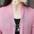 娇维安 韩版春季女装外套 修身针织衫 长袖针织开衫 女(皮粉色 均码)第3张高清大图