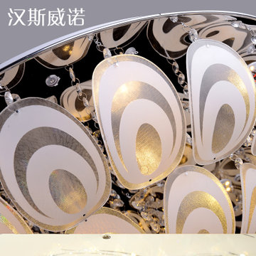 汉斯威诺LED吸顶灯客厅灯具卧室灯水晶灯现代简约长方形灯饰HS601058(48CM 48W 彩光 分段)