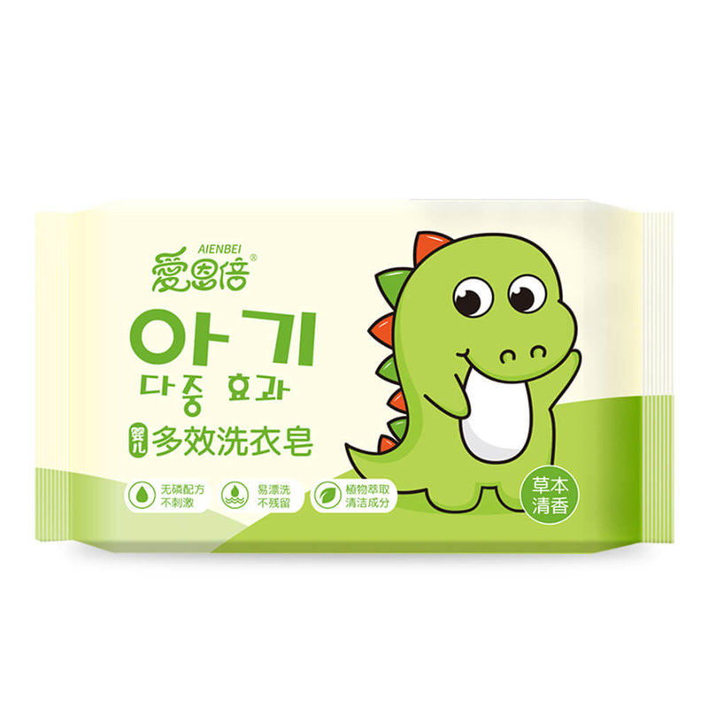 爱恩倍婴儿多效洗衣皂80g*5块 多效洗衣 低泡易漂