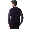 狄亚诺 商务休闲假两件套 薄款时尚修身羊毛混纺针织衫(紫色-80 170)