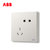 ABB开关插座面板轩致白色二三极五孔AF205插座面板套餐合集(五孔（16只装）)第3张高清大图