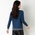 金兔高领纯色针织衫保暖冬季新款女式毛衣 JX02603001-M码蓝 宽松舒适百搭第2张高清大图