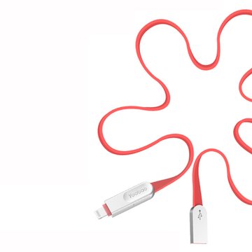 羽博 苹果&安卓数据/充电线1米YB419面条线苹果安卓手机 红