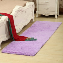 现代可机洗纯色加厚丝毛客厅茶几地毯卧室床边毯长方形飘窗满铺毯(紫色 50*160cm)