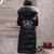 VEGININA 新款民族风棉服中长款加大羽绒棉衣 10353(黑色 5XL)第3张高清大图