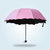 晴雨伞折叠黑胶遮阳伞遇水开花太阳伞三折防晒漏男女晴雨两用(粉色)第4张高清大图