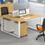 GX 组合办公台环保板材含活动柜1.2米办公桌职员台(橡木色 GX-B0120单人位)第2张高清大图