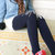 SANGSHINE 裳轩 2013新款韩版时尚保暖裤弹力修身显瘦打底裤(米字上青)第2张高清大图