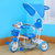 舒贝乐3107儿童三轮车带手推杆、遮阳棚、脚踏板、带音乐(蓝色)第2张高清大图