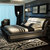 乔林曼兰 简约现代双人床皮床(紫白 1.8×2m床+床垫+床头柜×2)第2张高清大图