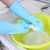 家务洗碗手套男女防水加厚耐用夏季厨房洗衣服橡胶薄款乳清洁手套(（3双装）颜色随机 S码（小号）)第5张高清大图