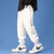 男士新款2021年秋季新款潮流时尚百搭宽松束脚哈伦裤运动长裤(白色 XL)第4张高清大图