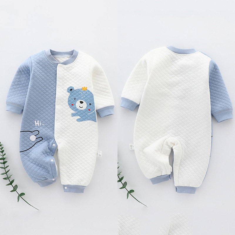 喜萌鸭婴儿衣服新生儿连体衣纯棉哈衣春秋冬装满月男女宝宝刚出生婴幼