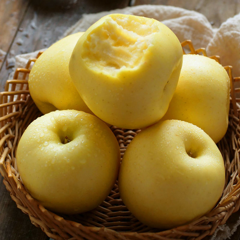 煎虾客真选定制山东烟台黄金奶油富士12颗手提礼盒装顺丰包邮脆甜多汁