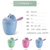 ALCOCO宝宝卡通洗头杯婴儿洗澡水瓢水舀花洒沐浴水勺蓝色 卡通造型 一物多用第2张高清大图