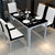 第六日 简约现代不锈钢餐桌椅组合 钢化玻璃长方形餐桌台(2.3号椅子)第2张高清大图