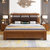 恒兴达 实木床1.8米中式橡胶木色双人床经济型简约现代小户型主卧储物床软靠床(1.8*2米胡桃色 床+床头柜*2)第2张高清大图