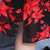 VEGININA 印花假两件拼接时尚修身雪纺连衣裙 9634(红色 XXL)第5张高清大图