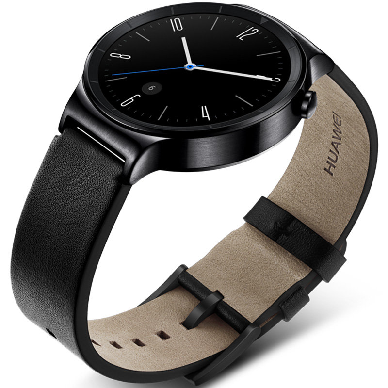 华为huawei watch 动感系列(曜石黑)黑色平尾真皮表带