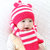 婴儿帽子0秋冬3天小孩条纹毛线帽6-12个月宝宝帽子1-2岁儿童男女(红色)第5张高清大图