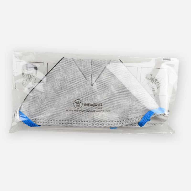 美国西屋(westinghouse) kn95呼吸阀式活性炭防毒防尘防雾霾口罩一盒
