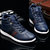 洛尚LSY607 新款韩版高帮鞋青年男士潮鞋黑色潮男休闲板鞋子(蓝色 42)第4张高清大图