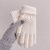 可触屏手套女冬韩版加绒纯色简约保暖针织骑车连指手套(灰色)第5张高清大图