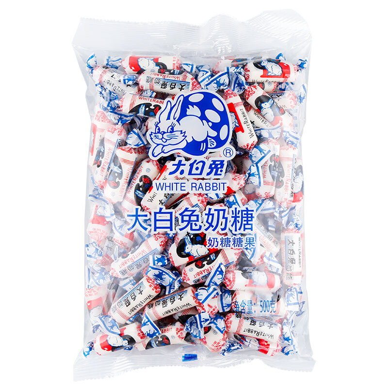 大白兔奶糖原味量贩500g简装休闲食品办公零食喜糖上海特产儿童礼物