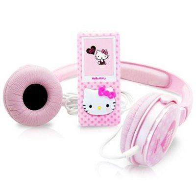 HelloKitty HYM-540 MP4套装粉色（1.8寸屏，支持MP3、WMA等音频文件的播放以及数码录音、MINI数码相框，E-BOOK及游戏功能）