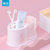 茶花卫生间牙刷架置物架漱口杯套装家用简约北欧浴室放牙膏多功能(粉色)第2张高清大图