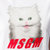 MSGM棉质猫咪印花logo时尚长款短袖T恤DA65-5797-01XS米白色 时尚百搭第6张高清大图