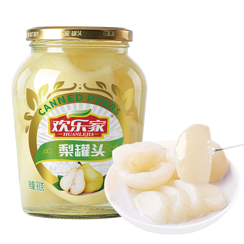 欢乐家糖水雪梨罐头900g 新鲜水果罐头 休闲零食 方便速食(新老包装