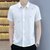 夏季男装短袖休闲商务男士衬衫1000-229(白色 L)第3张高清大图
