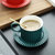 欧式咖啡杯套装陶瓷碟套装时尚高颜值设计英式下午茶套裝花茶杯(罗马柱咖啡杯-蓝)第3张高清大图