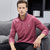 CINESSD 2020秋冬季新款青年商务长袖纯棉Polo衫男式纯色翻领t恤(红色 XL)第2张高清大图