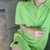 洋气宽松韩版中长款印花上衣潮裙CX1722(绿色 M)第5张高清大图