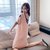 SUNTEK2022年新款睡裙女夏季莫代尔棉短袖中长裙薄款舒适小性感露背睡衣(W0639粉色)第5张高清大图