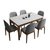 北欧岩板餐桌椅组合现代简约胡桃色实木长方形4人6饭桌小户型餐桌(1.3m岩板餐桌+6把椅子)第2张高清大图