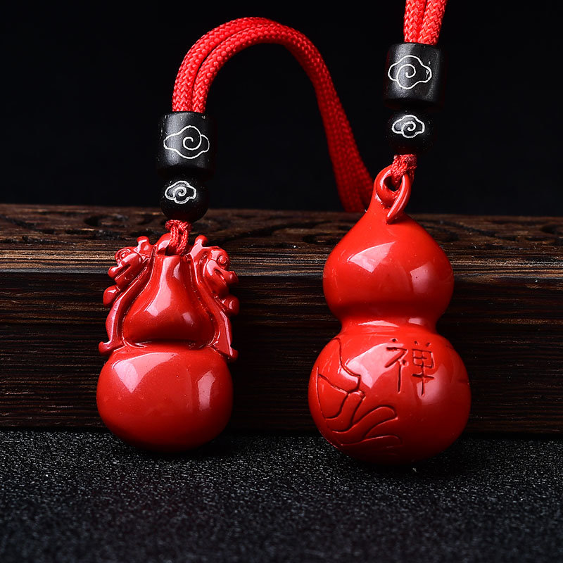 高含量天然朱砂葫芦吊坠宝宝本命年项链男女款保平安儿童挂件款式一