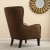 【百伽】美式经典 麂皮绒布艺 客厅单人沙发椅 怀旧休闲椅 棕色第3张高清大图