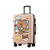 行李箱ins网红新款小型拉杆箱女20寸可爱涂鸦(自由猫青绿色802 24寸)第2张高清大图