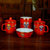 中国办公四件套 红瓷套装 毛瓷杯 红瓷套装 (中国红瓷脸谱办公四件套 )第2张高清大图