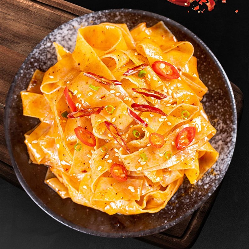 憨吃红油椒香面皮宽面皮110g*3袋 香而不燥 椒香可口