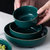松发瓷器轻奢金边韩式面碗汤碗沙拉碗7.5英寸面碗-孔雀绿 环保材质第5张高清大图