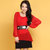 OopsCiah 简约时尚纯色连衣裙（配皮带） 96802(红色 均码F)第2张高清大图