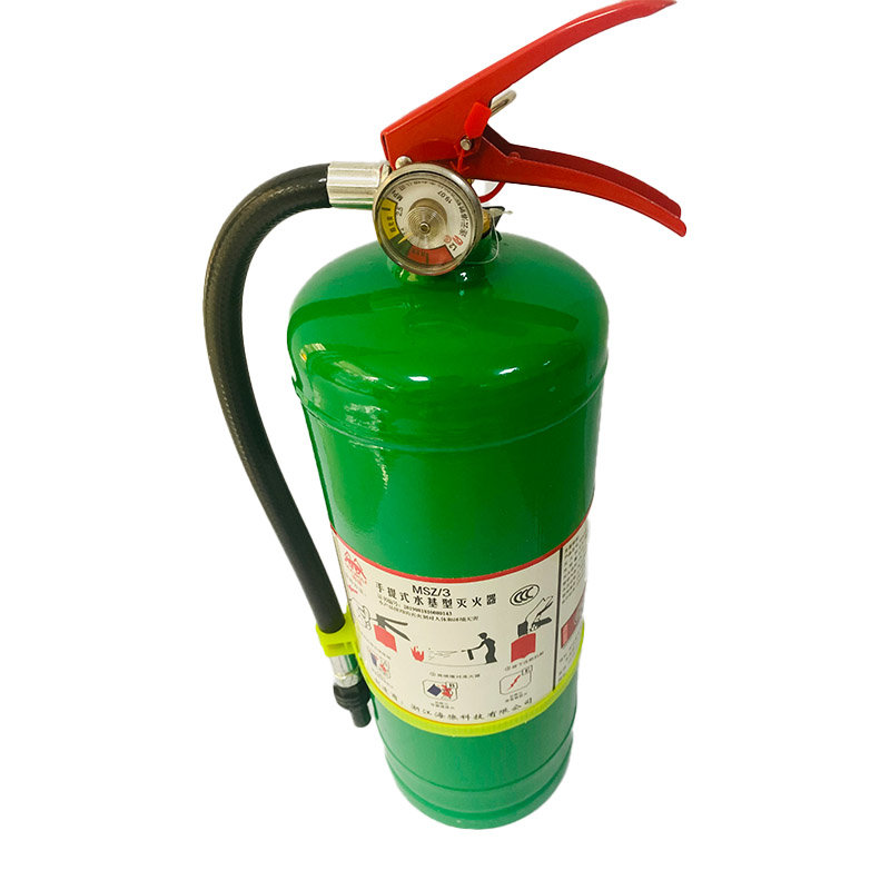 型灭火器msz环保型工厂家用车用车载手提水基灭火器3l消防器材绿色3l