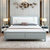 吉木多 美式实木床主卧双人床1.5米经济型现代简约1.8米储物婚床(1.5*2米（胡桃色+白） 单床)第2张高清大图