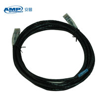 安普 AMP 超五类非屏蔽跳线 安普网线  电脑线  网络连接线 宽带成品跳线(黑色 3米  10英尺)